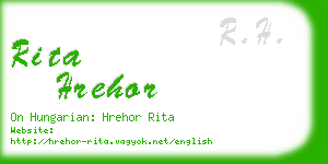 rita hrehor business card